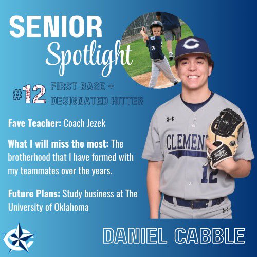Presenting our next memorable senior &amp; future “BOOMER SOONER”, Daniel Cabble!