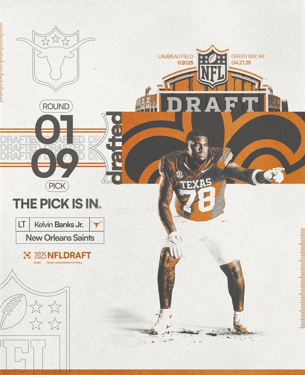 Kelvin Banks Jr. is headed to New Orleans 🤘

<a href="/Kelvinbanksjr12/">Kelvin Banks Jr🎸</a> x <a href="/Saints/">New Orleans Saints</a>