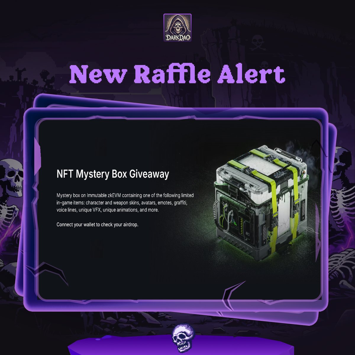 DarkDao (@darkdao1) on Twitter photo 🏆 Giveaway 4 mistery box <a href="/badmadrobots/">BADMAD ROBOTS</a>
How to participate?
1️⃣ Follow – <a href="/DarkDao1/">DarkDao</a> & <a href="/badmadrobots/">BADMAD ROBOTS</a>
2️⃣ Like & RT🔁
3️⃣Tag 2 friends and comment your immutable address
Winners will be announced on April 26th! 🏆 Giveaway 4 mistery box <a href="/badmadrobots/">BADMAD ROBOTS</a>
How to participate?
1️⃣ Follow – <a href="/DarkDao1/">DarkDao</a> & <a href="/badmadrobots/">BADMAD ROBOTS</a>
2️⃣ Like & RT🔁
3️⃣Tag 2 friends and comment your immutable address
Winners will be announced on April 26th!