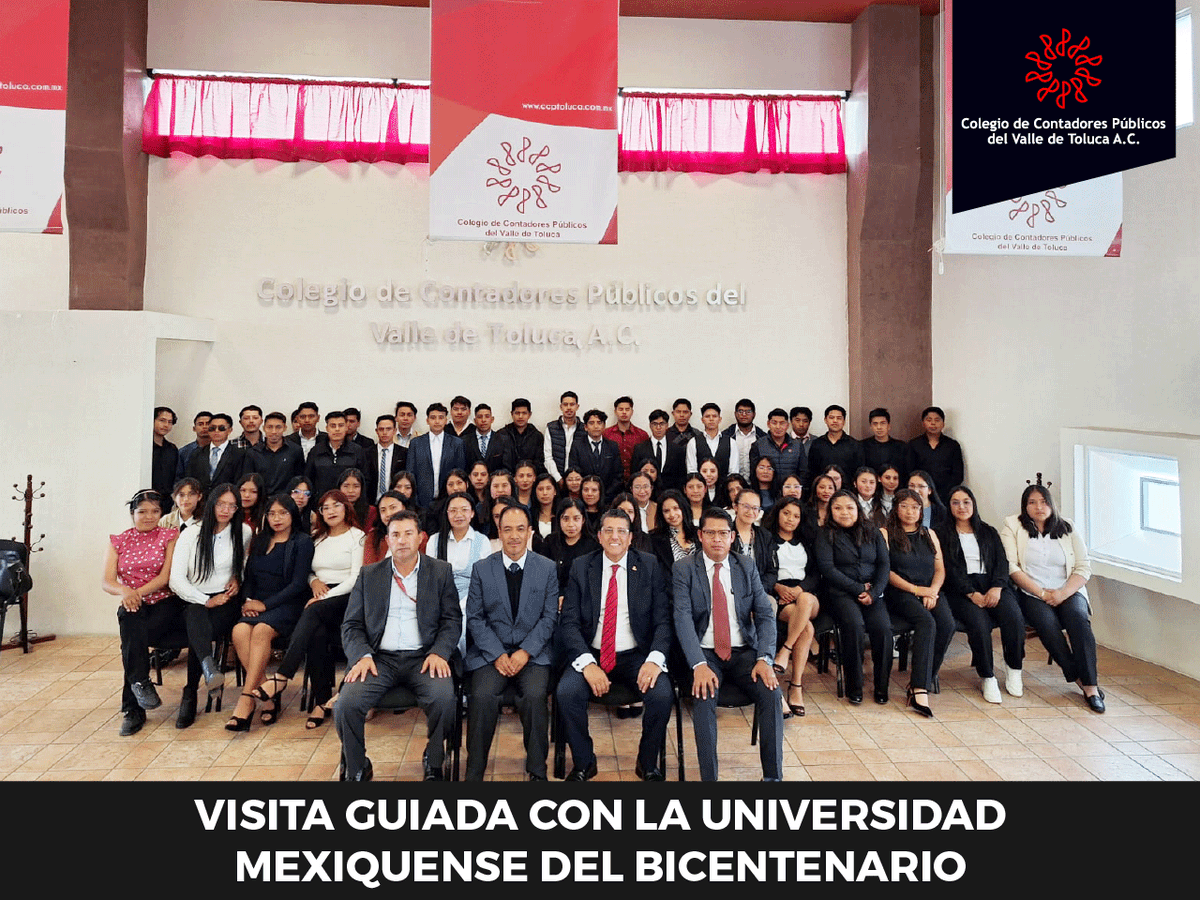 🔴 Hoy recibimos con entusiasmo a estudiantes de la Universidad Mexiquense del Bicentenario en una visita guiada a las instalaciones del Colegio de Contadores Públicos del Valle de Toluca, A.C.

👏 Agradecemos su visita y reiteramos nuestro compromiso con su formación.