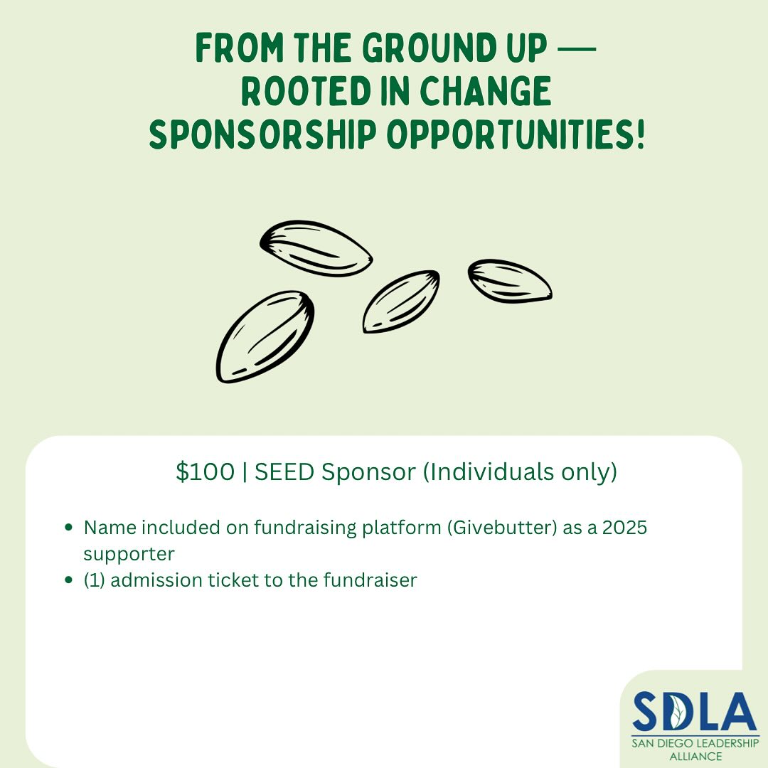 LeadershipSD's tweet photo. Your sponsorship directly supports SDLA’s efforts to empower the next generation of progressive leaders, provide mentorship opportunities, and cultivate a stronger, more inclusive community. 
✨Sponsorship opportunities start at $100✨

Visit https://t.co/6UjKGzn75x for more info https://t.co/lBbOaypd6b