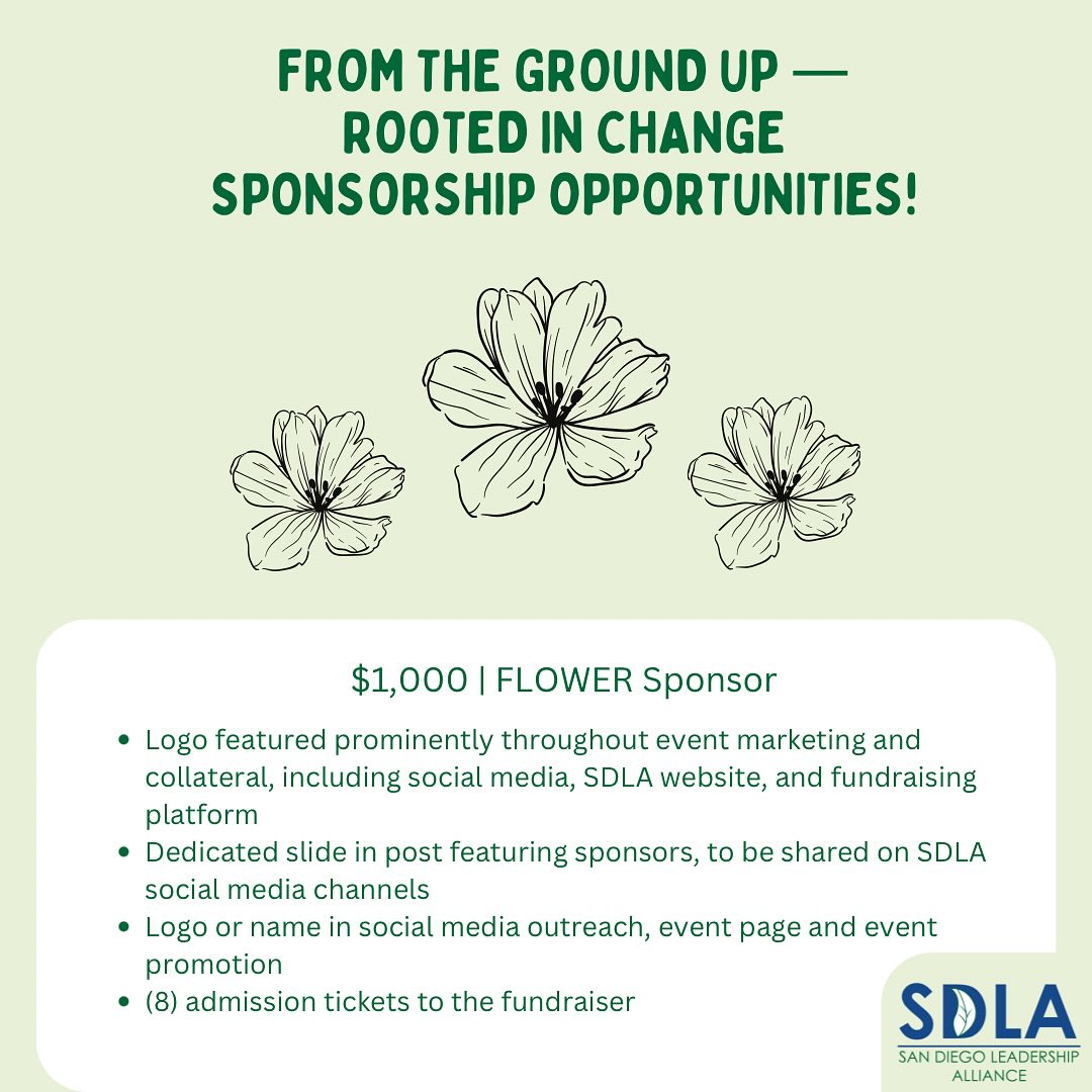 LeadershipSD's tweet photo. Your sponsorship directly supports SDLA’s efforts to empower the next generation of progressive leaders, provide mentorship opportunities, and cultivate a stronger, more inclusive community. 
✨Sponsorship opportunities start at $100✨

Visit https://t.co/6UjKGzn75x for more info https://t.co/lBbOaypd6b