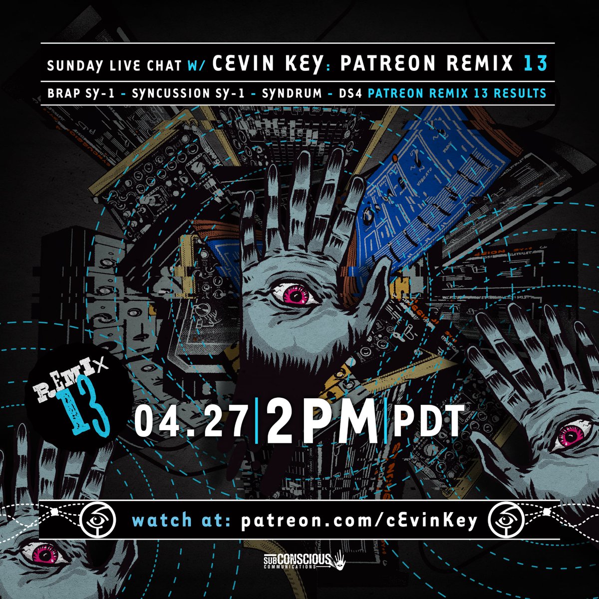 SUNDAY LIVE  REMIX 13 subcon patreon crew ! 34 remixers offer their best 1 minute 10 seconds back to back    !   2pm