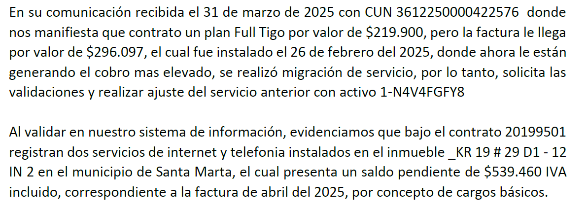 BrianAldeano's tweet photo. dejo evidencia que en el reclamo inicial indique que el valor que me estan facturando es errado. Y que ellos hacen la sumatoria de los dos meses y no entiendo como llegan a ese total. @Tigo_Colombia @sicsuper .... Tigo no responde porque se me esta facturando mas de lo contratado https://t.co/3LHnbvoMj9