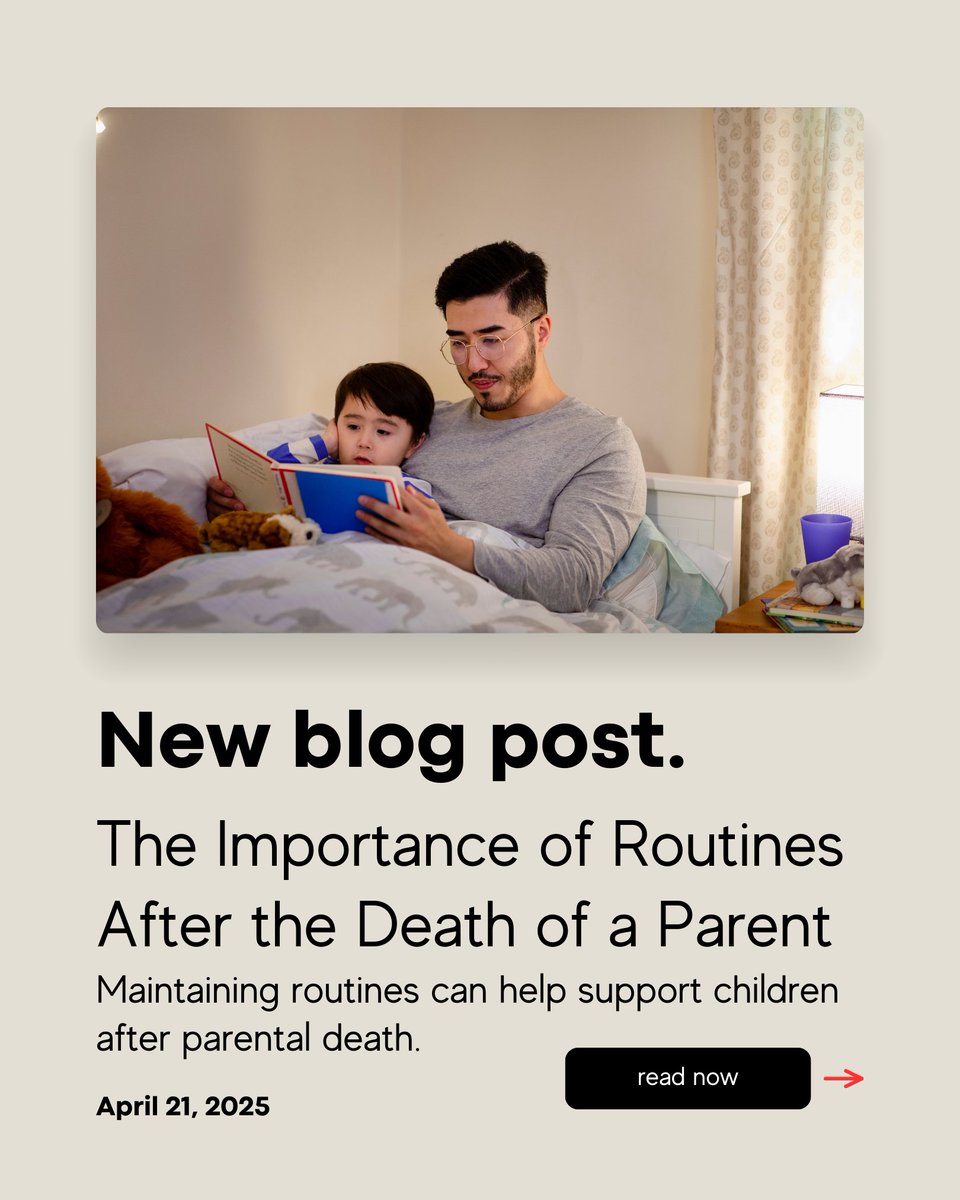“Shortly after the death of a parent, it is helpful to restore some degree of predictability for children...” — Dr. David Schonfeld, director of the NCSCB. 

Read more about how routines can be a powerful source of comfort: psychologytoday.com/us/blog/coping…