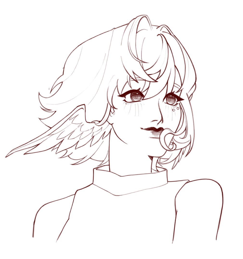 Okay I’m really bad at staying on break, sorry I’m officially back, I miss interacting with everyone ☹️
Here’s a short haired Robin I made in this short time