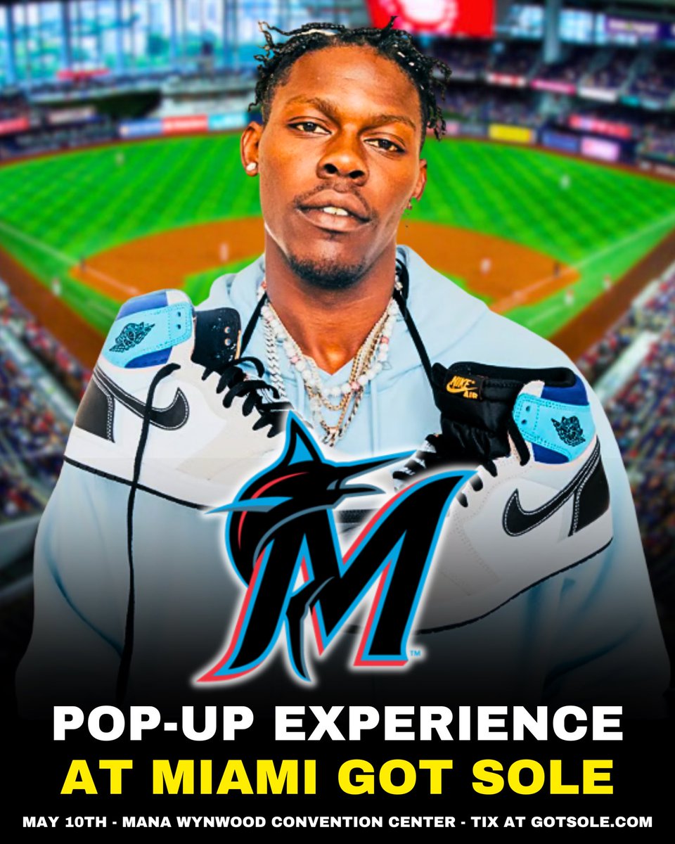 Got Sole (@gotsole) on Twitter photo The Miami <a href="/Marlins/">Miami Marlins</a> will be at Miami Got Sole on May 10th… more surprises coming for Florida’s best event ever 🌴🎬 The Miami <a href="/Marlins/">Miami Marlins</a> will be at Miami Got Sole on May 10th… more surprises coming for Florida’s best event ever 🌴🎬