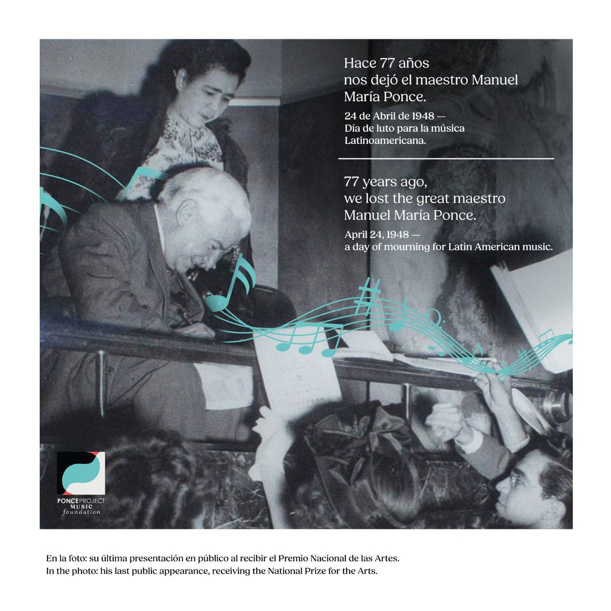 Hace 77 años en un día como hoy, murió Manuel M. Ponce. 🤍