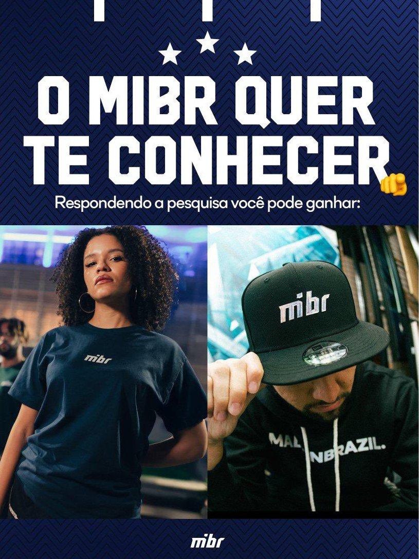 O MIBR quer saber mais sobre os torcedores de todas as lines.

 Quem responder pode ganhar camiseta ou boné hein! 

forms.gle/PixAbSAjp3MBHJ…
