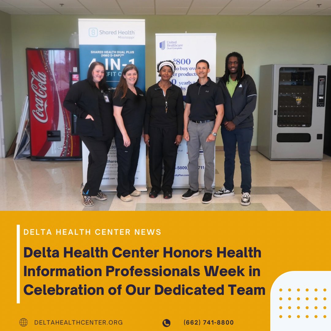 This week, Delta Health Center proudly celebrates Health Information Professionals Week, shining a spotlight on the dedicated individuals who keep our FQHC running with precision, care, and compassion. 💙

Delta Health Center is stronger and better because of you.
#HIPWeek