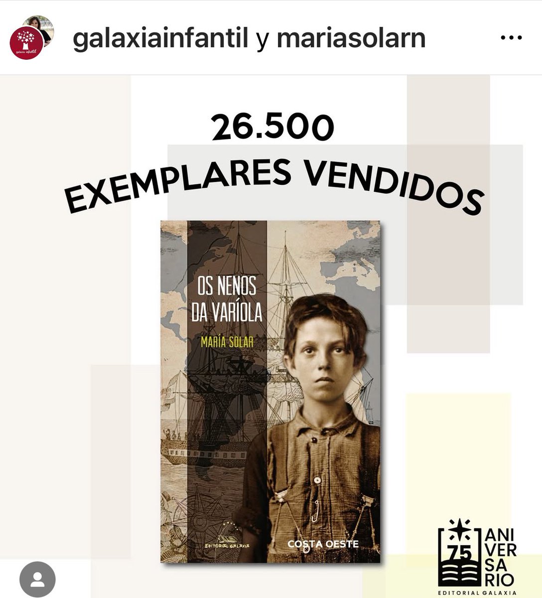 María Solar (@mariasolar2) on Twitter photo Hoxe a editorial Galaxia fixo esta conta. Van 26.500 libros de "Os nenos da varíola vendidos" E eu só podo darvos 26.500 grazas!!! <a href="/EdGalaxia/">Editorial Galaxia</a> Hoxe a editorial Galaxia fixo esta conta. Van 26.500 libros de "Os nenos da varíola vendidos" E eu só podo darvos 26.500 grazas!!! <a href="/EdGalaxia/">Editorial Galaxia</a>