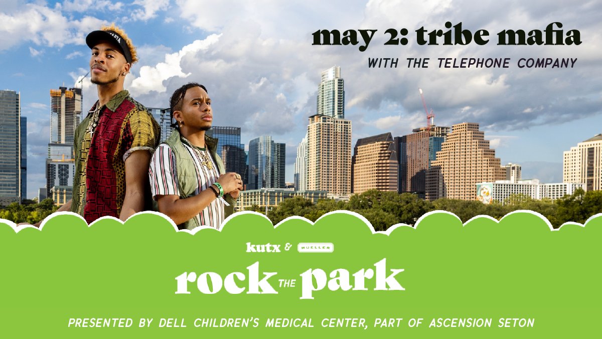 KUTX 98.9 (@kutx) on Twitter photo FRIDAY, MAY 2 — it’s the finale of our Spring season of Rock the Park! Join us at Mueller Lake Park for a free, family-friendly show with The Telephone Company and <a href="/TribeMafia/">Tribe Mafia ⛺️</a>! Info kutx.org/rockthepark
Presented by @DellChildren's Medical Center, part of <a href="/AscensionSeton/">Ascension Seton</a> ✨ FRIDAY, MAY 2 — it’s the finale of our Spring season of Rock the Park! Join us at Mueller Lake Park for a free, family-friendly show with The Telephone Company and <a href="/TribeMafia/">Tribe Mafia ⛺️</a>! Info kutx.org/rockthepark
Presented by @DellChildren's Medical Center, part of <a href="/AscensionSeton/">Ascension Seton</a> ✨