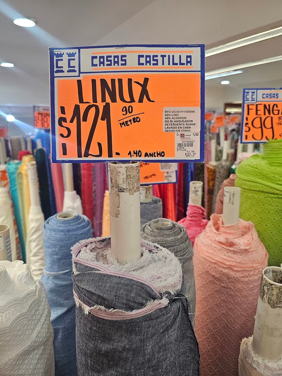 5eniorDeveloper's tweet photo. ¿Cuántos metros de linux van a querer para sus windows? https://t.co/Ee3jP7yrl1