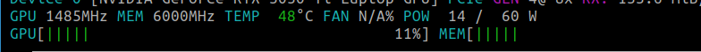 ElbaSatGuy's tweet image. #CUDA-based FFT visualizer is running pretty well now.  Streaming IQ from my #Airspy R2 #SDR centered on 100MHz FM broadcast, 10 MHz sample rate.  #FFT size = 256K.  Also shown is #GPU performance according to nvtop.