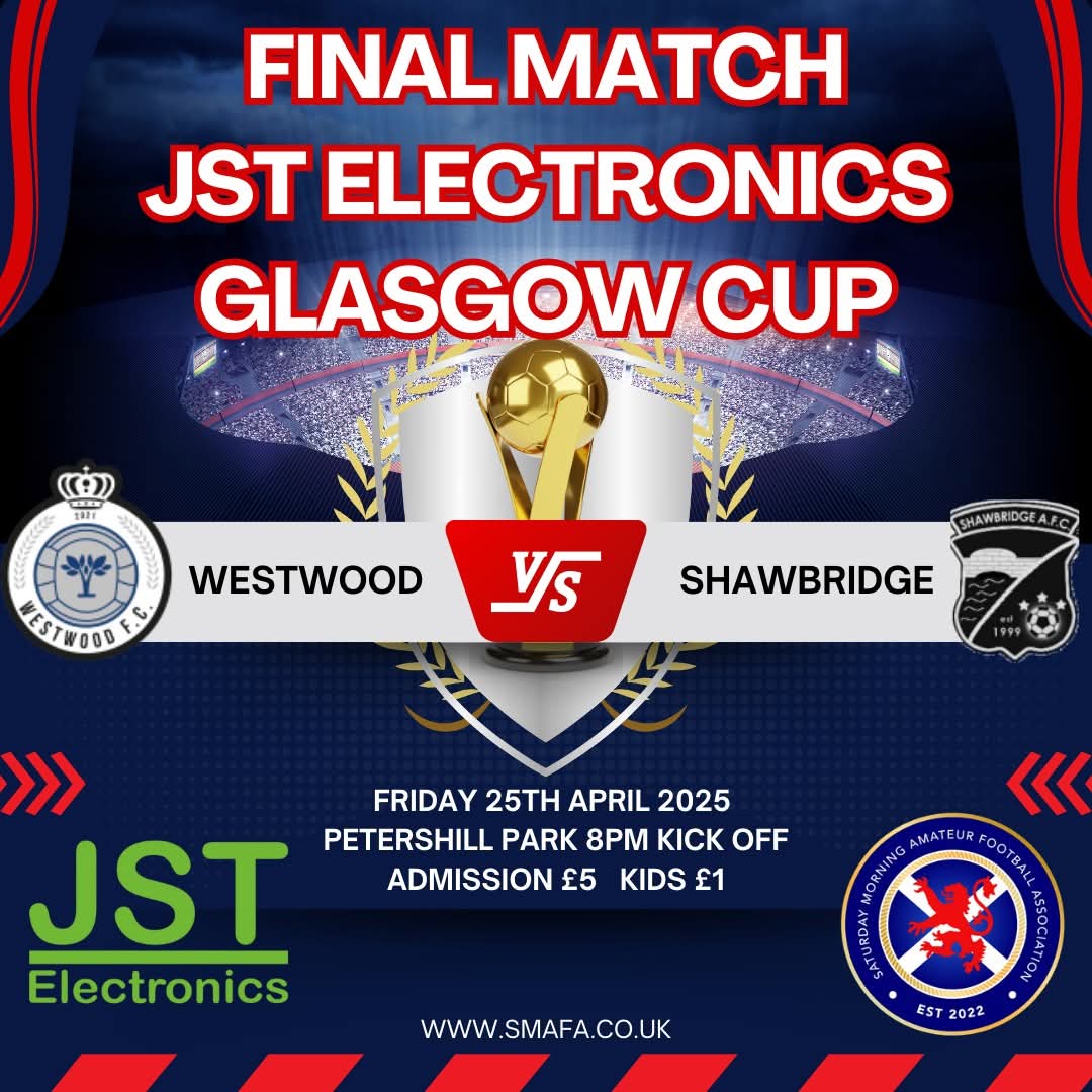 Been too long since the Shaws competing for silverware🏆

A rough few seasons seen the club touch and go at times

Hopefully a sign of things to come again🤞🏻

Looking forward to this one against a rejuvenated Westwood side

#MTS🔴⚫️🔴⚫️

<a href="/OfficialSMAFA/">SMAFA</a> 
<a href="/scottish_aff/">AmateurFixturesResultsSCO</a> 
<a href="/ScotAmFA/">Scottish Amateur FA</a>