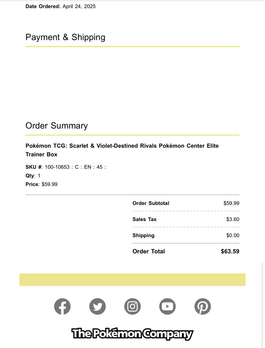 Clawtuber's tweet photo. Got my Pokémon center confirmation email for destined rivals!! https://t.co/egUjeUK5x8