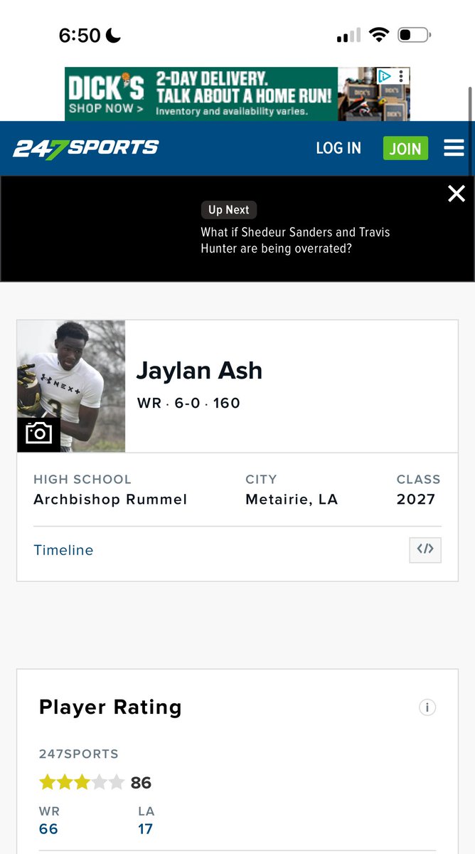 Jaylanash_'s tweet photo. Blessed to be initially ranked in the Top 100 WRs as a 3 star! More work to be done https://t.co/jYrvnpfH2M