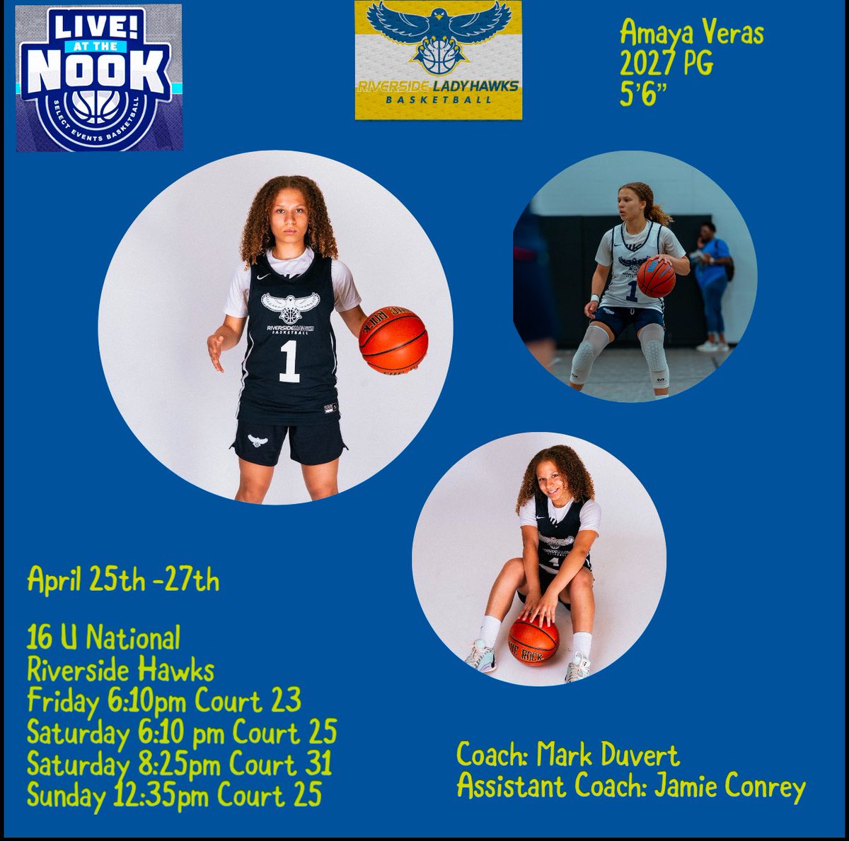 Here’s my schedule for this weekend! <a href="/RiversideHawksG/">Riverside Hawks Girls</a>