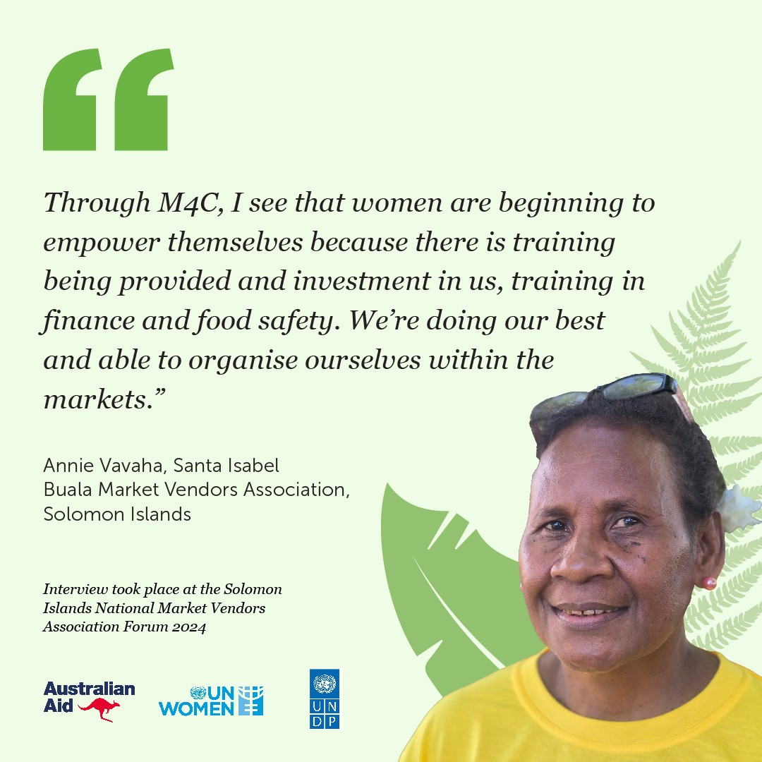 UN Women Pacific (@unwomenpacific) on Twitter photo #SolomonIslands 🇸🇧 | Annie Vavaha shares how #MarketsForChange is helping women gain skills in finance & food safety, building confidence & collective power. #M4C
🤝🏽<a href="/UNDP_Solomons/">UNDP Solomon Islands</a> <a href="/dfat/">Department of Foreign Affairs and Trade 🇦🇺</a> @AusHcSols #SolomonIslands 🇸🇧 | Annie Vavaha shares how #MarketsForChange is helping women gain skills in finance & food safety, building confidence & collective power. #M4C
🤝🏽<a href="/UNDP_Solomons/">UNDP Solomon Islands</a> <a href="/dfat/">Department of Foreign Affairs and Trade 🇦🇺</a> @AusHcSols