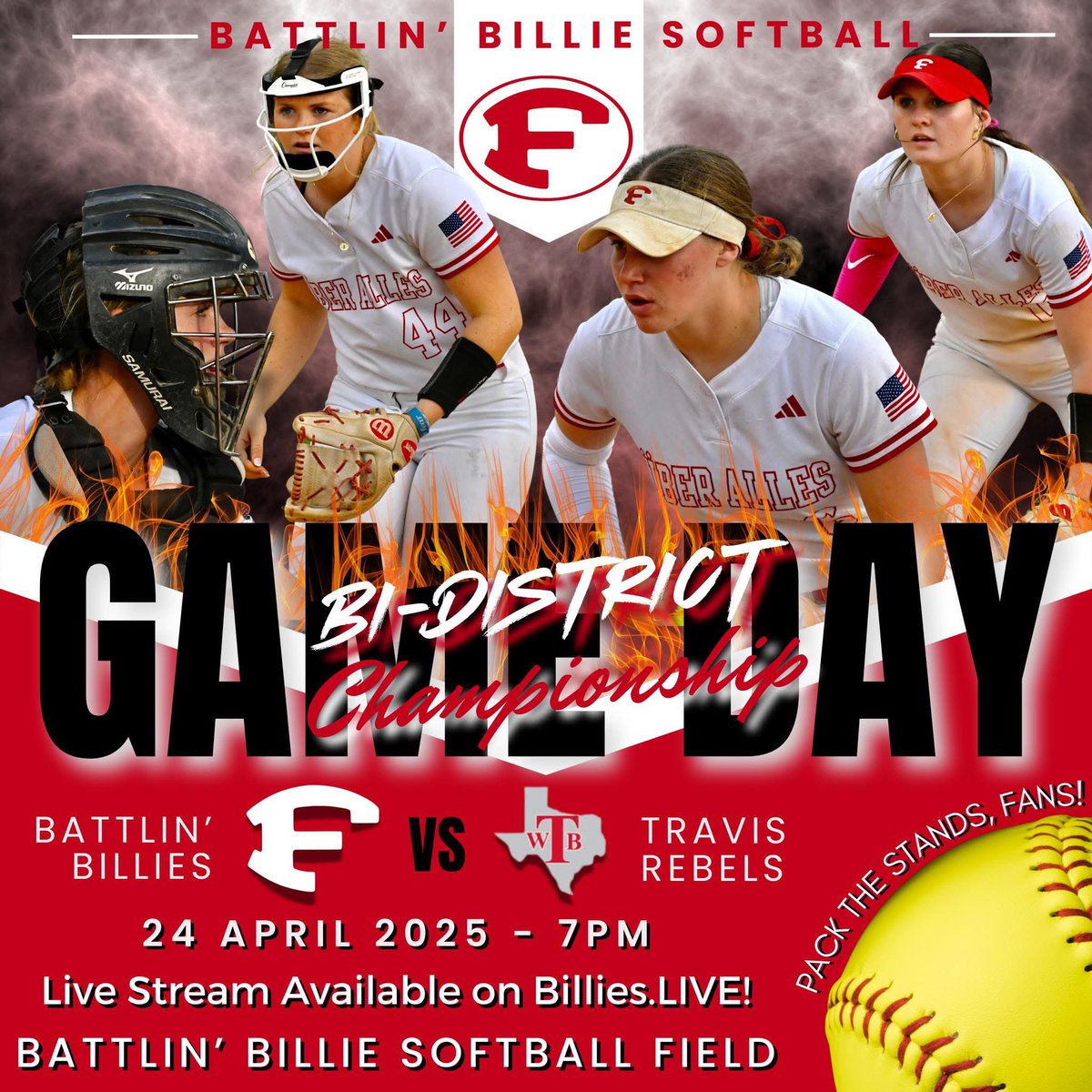 Let's pack the stands tonight for the first round of the playoffs!! The game will not be streamed on Billies Live.  NFHS will carry the game just in case you can't make it. 
#OwnIt
<a href="/billiesports/">Fredericksburg Athletics</a>