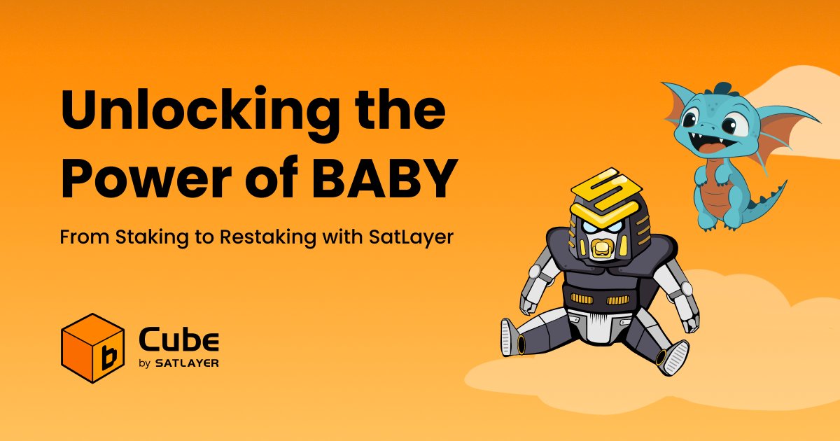 Unleashing the Power of $BABY from <a href="/babylonlabs_io/">Babylon</a>  🚀

Want to supercharge your $BABY tokens? 

Learn how to stake, restake, qualify for airdrops and unlock endless DeFi opportunities with $cBABY and <a href="/satlayer/">SatLayer (📍Token2049 🇦🇪)</a> + more 

Let’s dive in! 🧵👇