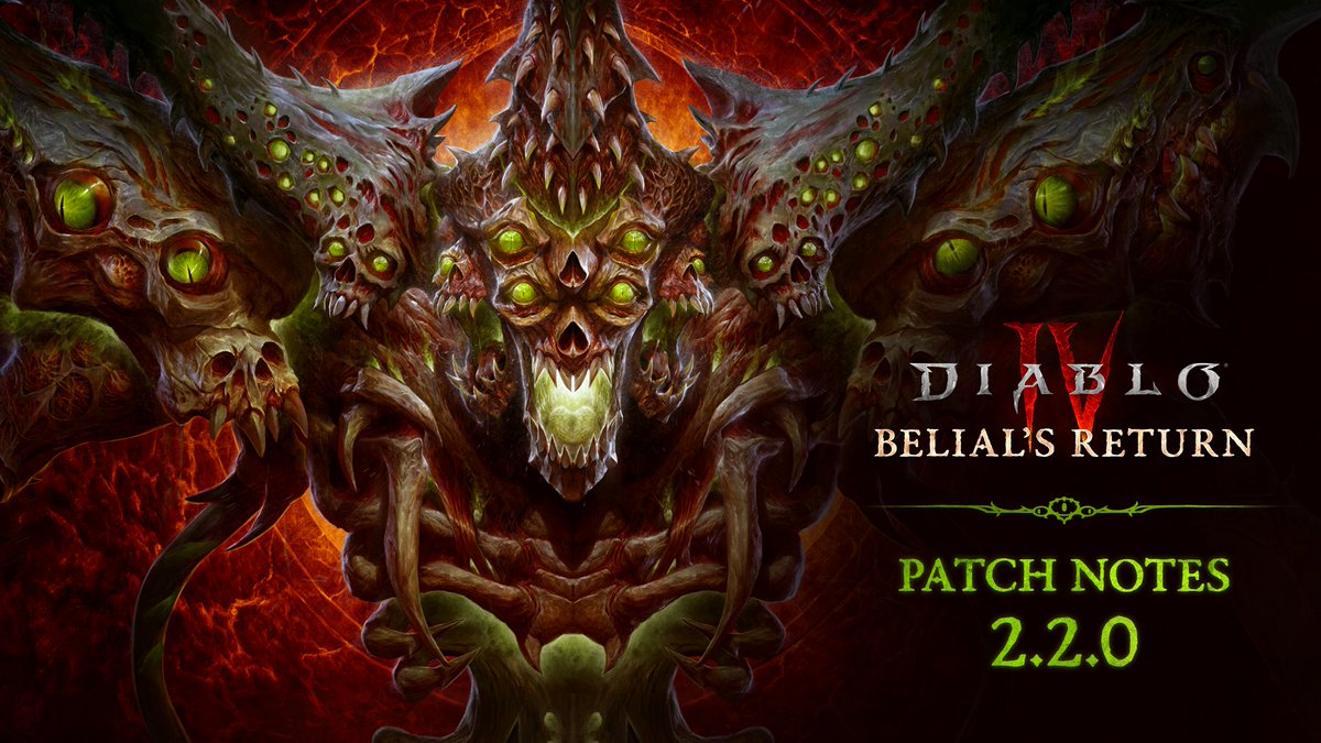 Belial is coming…and only the strongest shall survive his return 😈

🪦 Apparition Incursions 
🔥 Boss Powers
⚔️ Glorious new challenges and rewards

Read the patch 2.2.0 notes for more detail:

blizz.ly/4hCzkRg