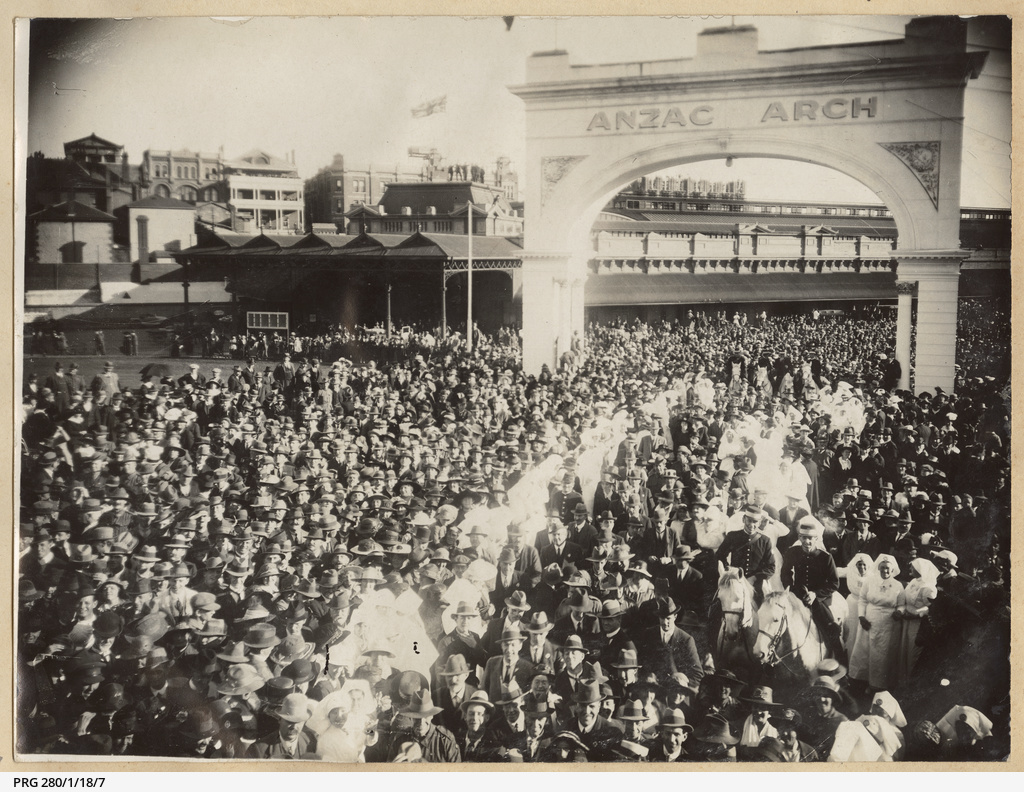 State Library of South Australia (@slsa) on Twitter photo ‘Lest we forget’  
In 1919, a large crowd gathered at the newly erected Anzac Arch near the Adelaide Railway Station on Anzac Day. This photo forms part of the Searcy Collection. 
#libraries #slsa #StateLibrarySA ‘Lest we forget’  
In 1919, a large crowd gathered at the newly erected Anzac Arch near the Adelaide Railway Station on Anzac Day. This photo forms part of the Searcy Collection. 
#libraries #slsa #StateLibrarySA