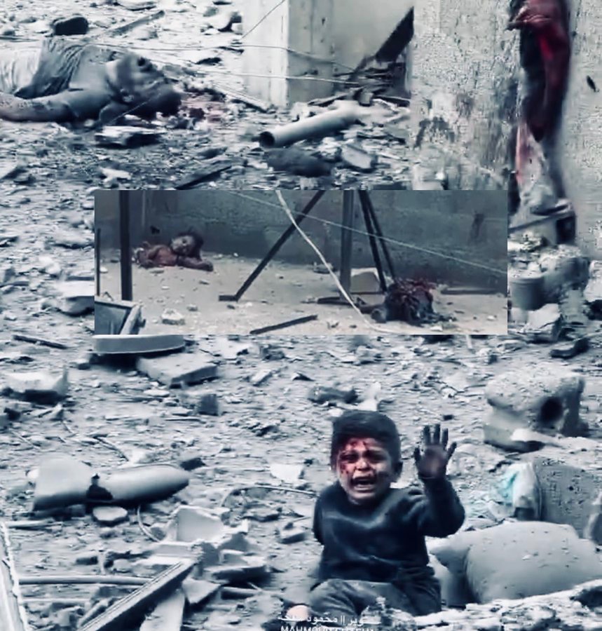 Gazzeli Küçük Ali..
Tüm ailesi katil İsrail’in bugünkü saldırısında şehit oldu..

Kendisi ise biz ölülere seslenmek için mucizevi şekilde sağ kaldı..

Küçük Ali’nin yüreğini Büyük Ali’nin (Ra) kılıcından başka ne soğutabilir ? 

#wakeupmuslim