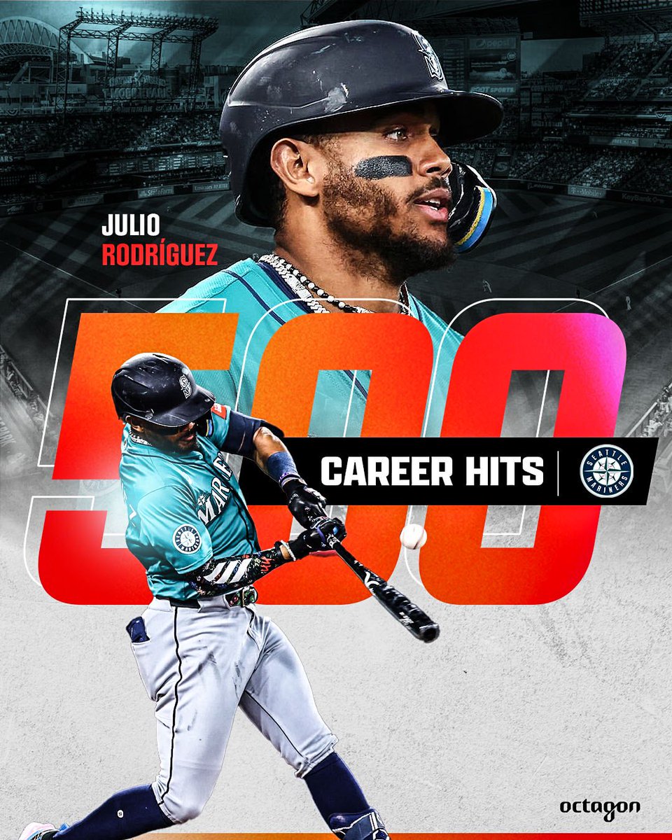 Congrats <a href="/JRODshow44/">Julio Rodriguez🇩🇴🦁</a> on 500 career hits! 💪🔥