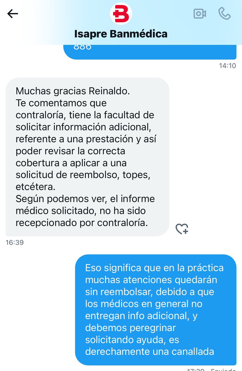 ReinaldoMiran17's tweet photo. @banmedica @SuperDeSalud @banmedica es una canallada lo que están haciendo, @DoctorJLCastro esto de verdad está permitido.?,me siento absolutamente desolado por esta situación, es primera vez que me pasa desde que estoy en el sistema privado https://t.co/jjYPvBnzvn