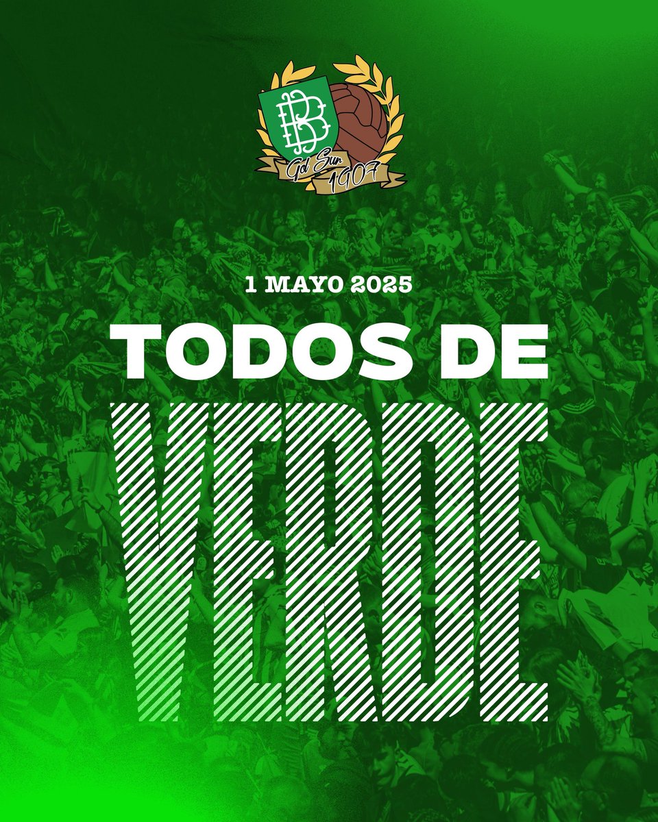No hay descanso para llegar a la gloria.

🟢El jueves, 𝐓𝐎𝐃𝐎𝐒 𝐃𝐄 𝐕𝐄𝐑𝐃𝐄🟢

#BetisAlé