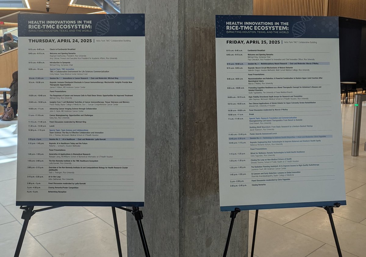 Rice Neuroengineering Initiative (@riceneuro) on Twitter photo Day one of Rice-TMC Ecosystem Health Innovations conference in the books! Looking forward to day two <a href="/TMC_HelixPark/">TMCHelixPark</a>. Thanks to <a href="/ENRICHrice/">Rice ENRICH Office</a> for putting on this incredible event! If you're attending tomorrow, stop by our booth and say hello! Day one of Rice-TMC Ecosystem Health Innovations conference in the books! Looking forward to day two <a href="/TMC_HelixPark/">TMCHelixPark</a>. Thanks to <a href="/ENRICHrice/">Rice ENRICH Office</a> for putting on this incredible event! If you're attending tomorrow, stop by our booth and say hello!