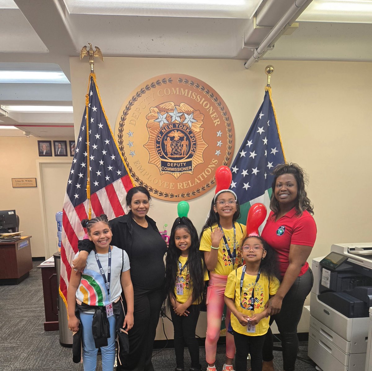 NYPDdcer's tweet photo. Today was Bring Your Child to Work Day at 1️⃣PP, &amp; it was a heartwarming occasion as MOS shared a special day with their families. It was more than just a glimpse into the daily responsibilities of our blue family;it was about connection, joy, &amp; creating lasting memories together. https://t.co/tZLA3vu2i7