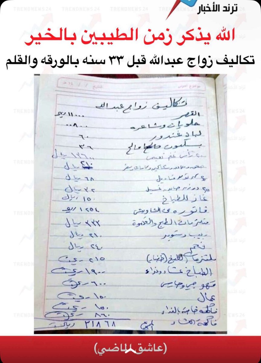 qqebbe's tweet photo. تكاليف زواج عبدالله قبل ٣٣ سنة 
أهم شيء الغندور !! 🤣🤣

#الخميس_الونيس #هشام_جمال #عتق_رقبه_شروق #pahalgamattack https://t.co/bSTC3OVM0X