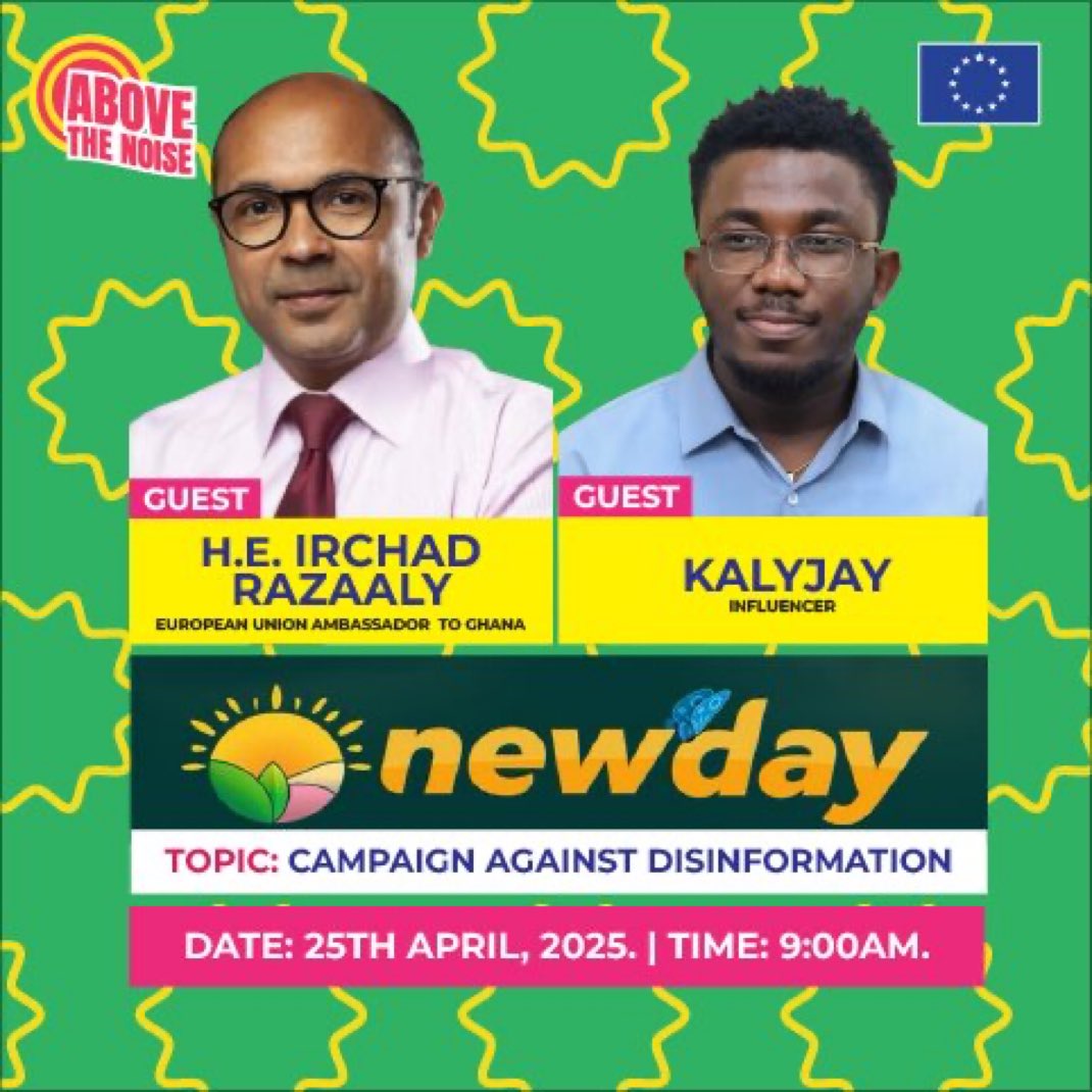 KALYJAY (@gyaigyimii) on Twitter photo 9 am tomorrow on tv3 with the European Union ambassador to Ghana <a href="/IrchadR/">Amb. Irchad Ramiandrasoa Razaaly</a> <a href="/EuropeInGhana/">European Union in Ghana</a> 9 am tomorrow on tv3 with the European Union ambassador to Ghana <a href="/IrchadR/">Amb. Irchad Ramiandrasoa Razaaly</a> <a href="/EuropeInGhana/">European Union in Ghana</a>