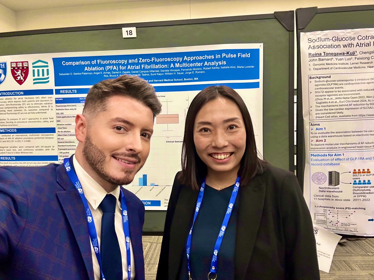 Sebastian Santos, MD (@sebastiansantp) on Twitter photo Had the best poster session partner at the Young Investigator Award session — Dr. Tonegawa (<a href="/ReinaTonegawa/">Reina Tonegawa-Kuji MD, Ph.D, FACC</a>) from <a href="/ClevelandClinic/">Cleveland Clinic</a>. We shared findings from our research projects <a href="/Brigham_EP/">Brigham EP</a> and had great discussions about her work under the mentorship of <a href="/EP_mom1/">Mina Chung MD</a> #HRS2025 #EPeeps Had the best poster session partner at the Young Investigator Award session — Dr. Tonegawa (<a href="/ReinaTonegawa/">Reina Tonegawa-Kuji MD, Ph.D, FACC</a>) from <a href="/ClevelandClinic/">Cleveland Clinic</a>. We shared findings from our research projects <a href="/Brigham_EP/">Brigham EP</a> and had great discussions about her work under the mentorship of <a href="/EP_mom1/">Mina Chung MD</a> #HRS2025 #EPeeps