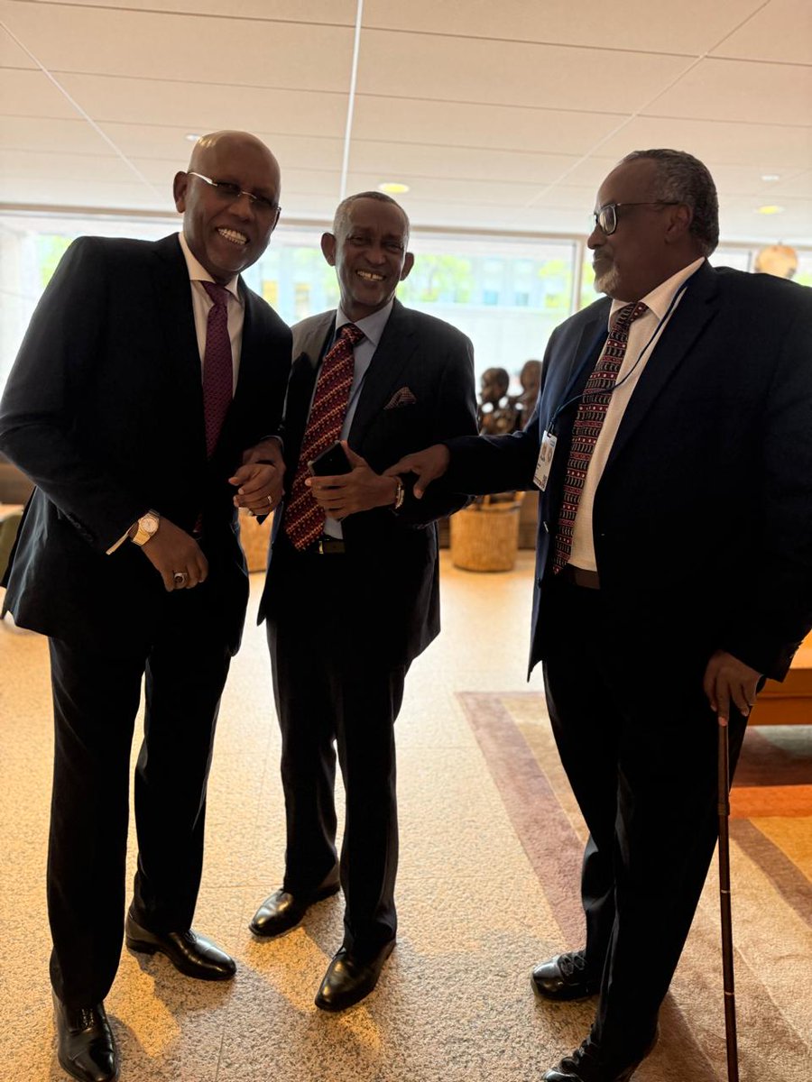 Amb(Eng) Mahboub;CBS,OGW,HoI,CEng FIEK (@amb_mahboub) on Twitter photo Memorable moment of laughter.
At the World Bank HQ in D.C. and unexpected meeting of colleagues;Minister Finance Djibouti <a href="/Ilyasdawaleh/">Ilyas M. Dawaleh</a> and D/ES IGAD <a href="/MAWareSO/">Mohamed Abdi Ware</a>.Made my day albeit shortly. Will continue this evening. Both guys look 10 years younger...Djibouti therapy. Memorable moment of laughter.
At the World Bank HQ in D.C. and unexpected meeting of colleagues;Minister Finance Djibouti <a href="/Ilyasdawaleh/">Ilyas M. Dawaleh</a> and D/ES IGAD <a href="/MAWareSO/">Mohamed Abdi Ware</a>.Made my day albeit shortly. Will continue this evening. Both guys look 10 years younger...Djibouti therapy.