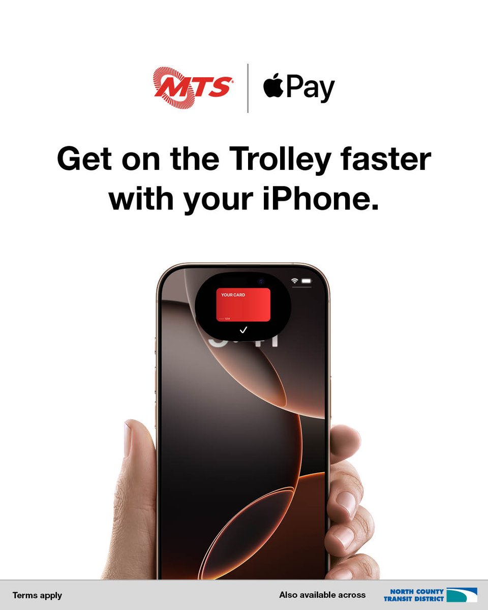 If your iPhone needs a charge, your debit and credit cards in Apple Pay will still work. Power reserve provides up to five hours of support, so you can still ride the bus or Trolley. Tap, ride, and never miss a stop. 📱💳 

Terms apply. See ridepronto.com/apple-pay for details.