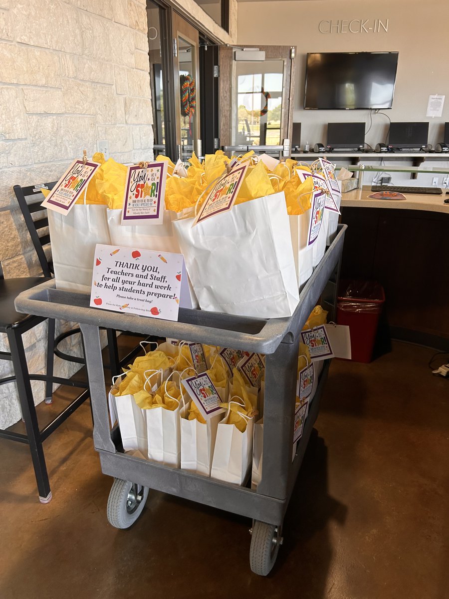 Thank you to our thoughtful community partners at Fellowship Bible Church for treating our staff to breakfast and treat bags! What a sweet act of kindness on what could be a long day of testing! #speegleville #midwayisd
