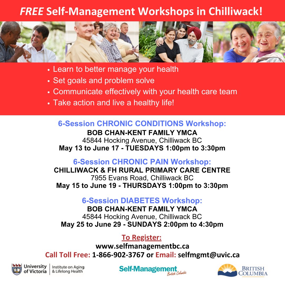 Do you live in the Chilliwack area? Join us for a FREE Self-Management workshop! selfmanagementbc.ca