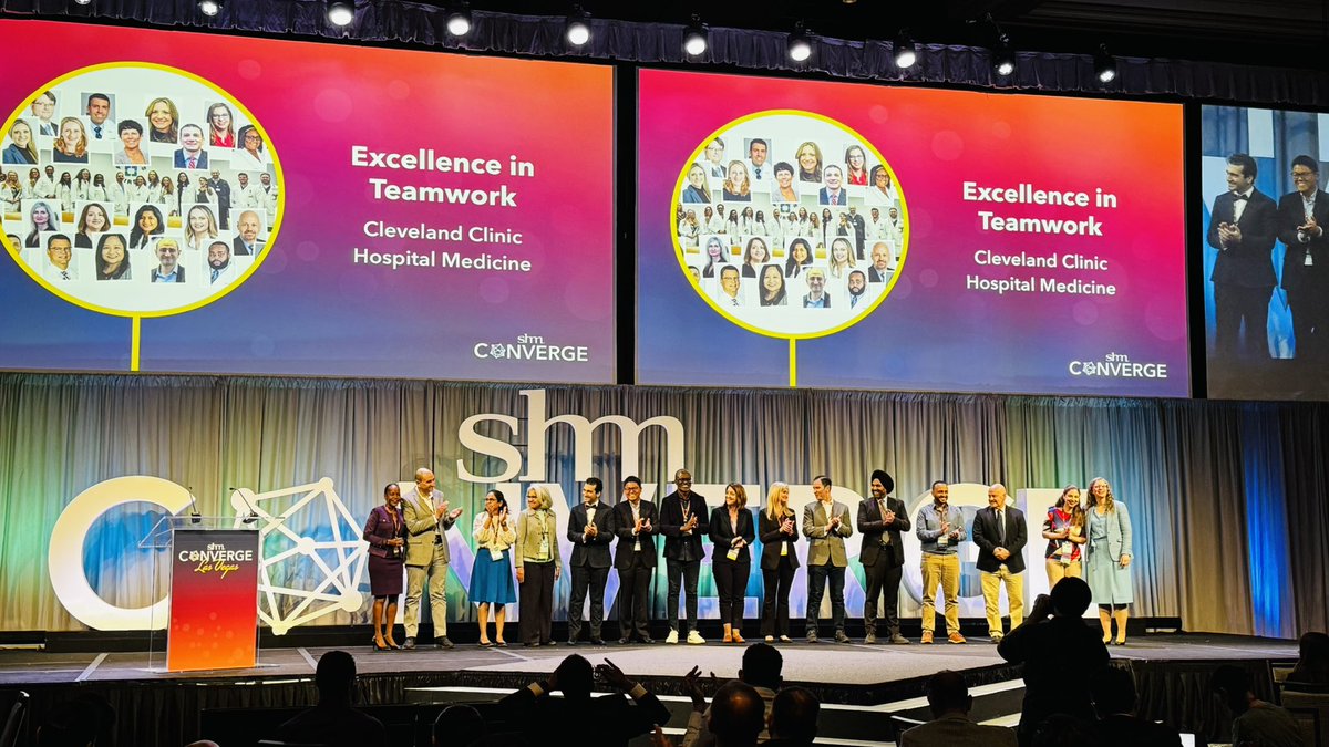 Med Peds Hospitalist (@medpedshosp) on Twitter photo Very proud of <a href="/ClevelandClinic/">Cleveland Clinic</a> Hospital Medicine team for being the recipient of the <a href="/SocietyHospMed/">Society of Hospital Medicine</a> 2025 Excellence in Teamwork award at #SHMConverge2025 #shmconverge25
<a href="/beridgeway/">Beri Ridgeway, MD</a> <a href="/RaedDweikMD/">Raed Dweik, MD, MBA</a> <a href="/TomMihaljevicMD/">Tom Mihaljevic</a> <a href="/DarilynMoyer/">Darilyn Moyer</a> <a href="/ACPIMPhysicians/">ACP</a> <a href="/OhioAcp/">ACP Ohio</a> Very proud of <a href="/ClevelandClinic/">Cleveland Clinic</a> Hospital Medicine team for being the recipient of the <a href="/SocietyHospMed/">Society of Hospital Medicine</a> 2025 Excellence in Teamwork award at #SHMConverge2025 #shmconverge25
<a href="/beridgeway/">Beri Ridgeway, MD</a> <a href="/RaedDweikMD/">Raed Dweik, MD, MBA</a> <a href="/TomMihaljevicMD/">Tom Mihaljevic</a> <a href="/DarilynMoyer/">Darilyn Moyer</a> <a href="/ACPIMPhysicians/">ACP</a> <a href="/OhioAcp/">ACP Ohio</a>