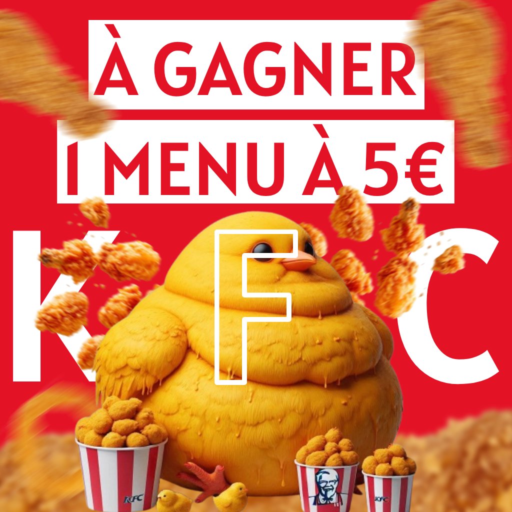 lerappeurWazo's tweet photo. 🎁🐤Pour fêter mon nouvel EP "Pas de fumée sans plumes", je vous fait gagner un menu à 5€ de chez @KFCFrance 
1⃣ Follow @lerappeurWazo  
2⃣ RT + LIKE ce tweet 
3⃣ Écoute mon dernier EP pour plus de superbes concours !  
➡️https://t.co/lm2RuVgNSf
 #KFC #Wazo #69pelo https://t.co/RFnVa4VuFM