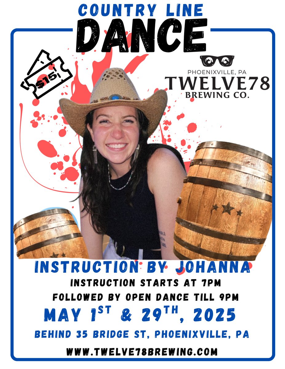 Twelve78BrewCo's tweet image. 🤠 Meet Johanna, the best boot-scoot'n instructor around!

Join us for Country Line Dance Nights at Twelve78 Brewing – on May 1st and May 29th!

#LineDanceNight #PhoenixvilleEvents #CountryVibes #Twelve78Brewing