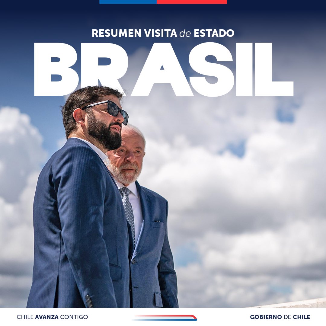 🇨🇱🤝🇧🇷 La histórica relación de Chile y Brasil se fortalece tras la #VisitadeEstado del Presidente de la República, Gabriel Boric Font, y la comitiva conformada por ministros, ministras, autoridades regionales y representantes de gremios empresariales. Chile unido tiende nuevos