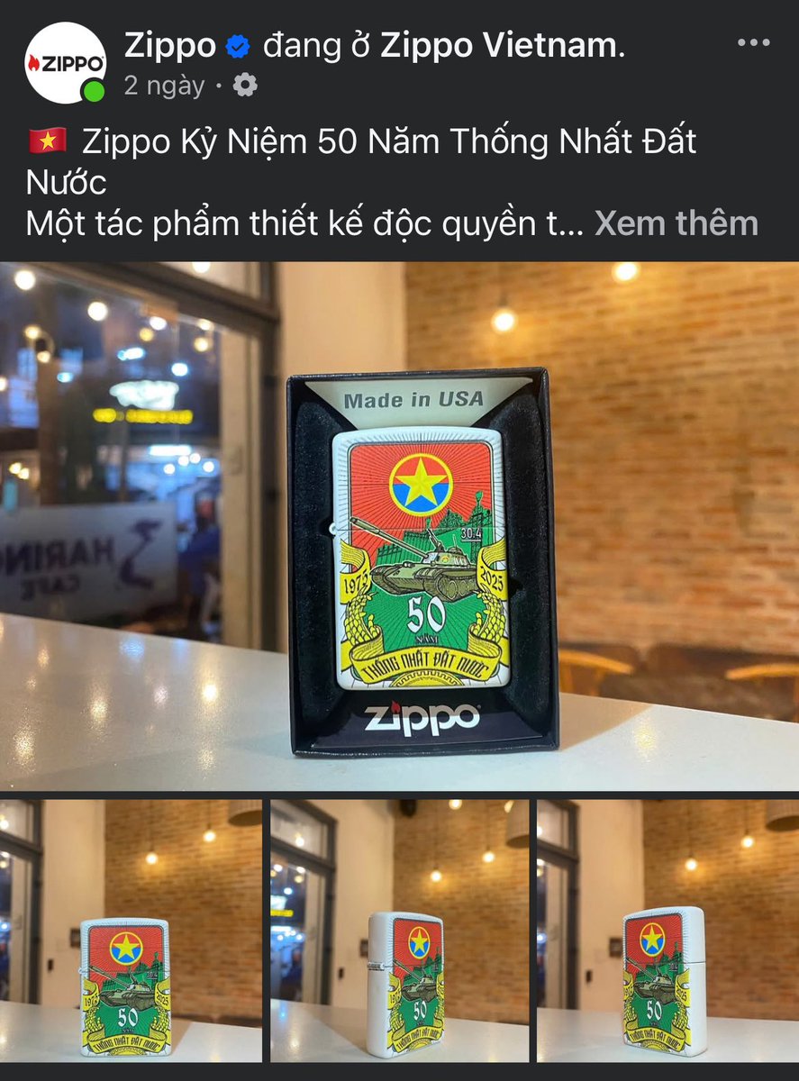 Alzheimer_13's tweet image. 🇻🇳 ZIPPO VIETNAM - Celebrating 50 years of National Reunification 

✨ Order at Zippo Vietnam:

facebook.com/share/1Fq3hTwe…

✨ ZippoVietnam - Official distributor of Zippo products in the Vietnamese market.

#April30th #reunificationday

#Zippo #VIETNAM #madeinUSA