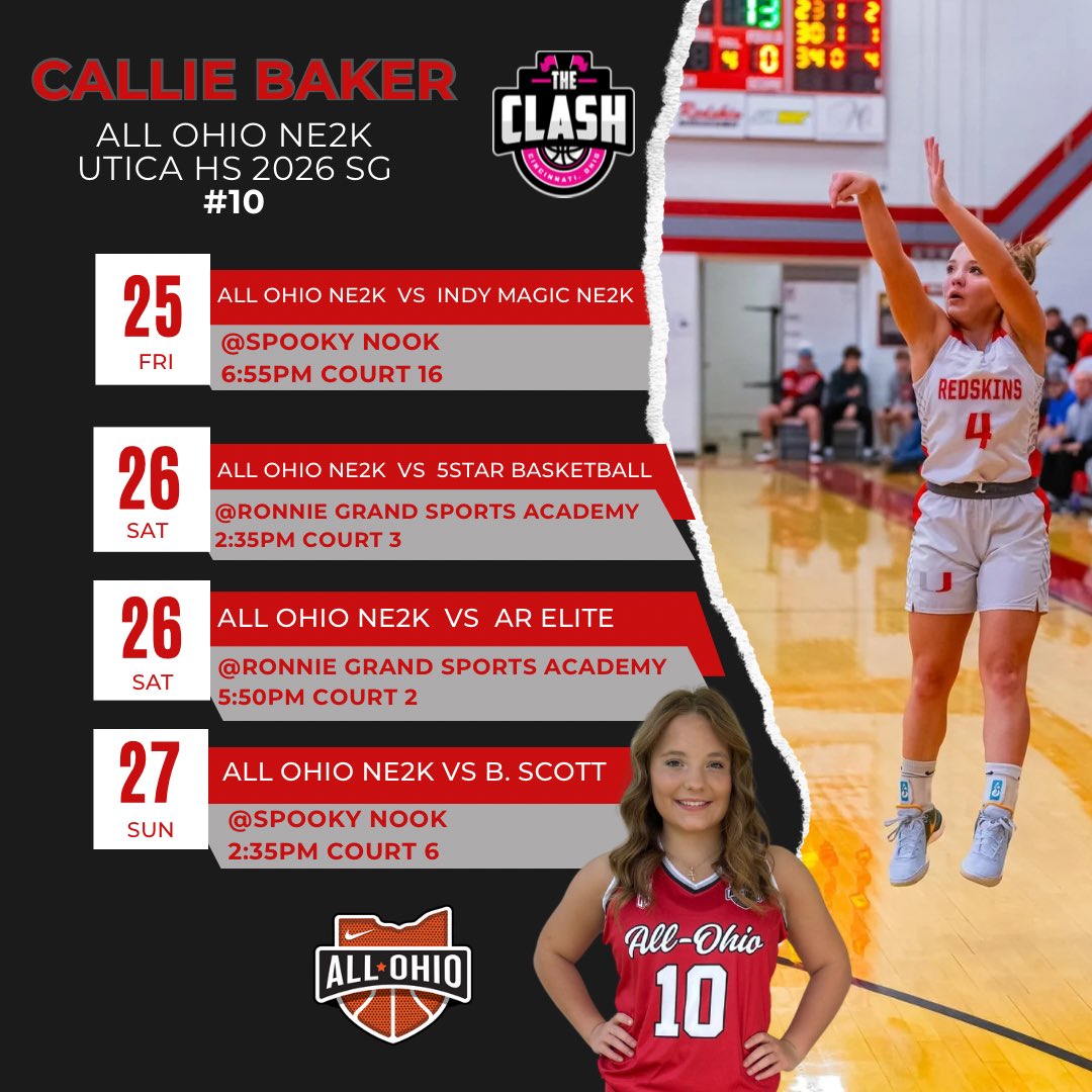 Callie Baker (@calliebaker26) on Twitter photo Excited for The Clash this weekend! Hope to see you court side!
<a href="/KadieHempfling/">Kadie Hempfling</a> @CoachEaton25 <a href="/Melissa_Kolbe/">Melissa Kolbe</a> <a href="/Onuwomensbball/">ONU Women's Basketball</a> <a href="/MuskingumWBB/">Muskingum Women's Basketball</a> <a href="/MountUnionWbb/">Raider Women's Basketball</a> <a href="/Marietta_WBB/">Marietta College WBB</a> <a href="/wittwbb/">Witt Women's Basketball</a> <a href="/CapitalWBB/">CapitalWBB</a> Excited for The Clash this weekend! Hope to see you court side!
<a href="/KadieHempfling/">Kadie Hempfling</a> @CoachEaton25 <a href="/Melissa_Kolbe/">Melissa Kolbe</a> <a href="/Onuwomensbball/">ONU Women's Basketball</a> <a href="/MuskingumWBB/">Muskingum Women's Basketball</a> <a href="/MountUnionWbb/">Raider Women's Basketball</a> <a href="/Marietta_WBB/">Marietta College WBB</a> <a href="/wittwbb/">Witt Women's Basketball</a> <a href="/CapitalWBB/">CapitalWBB</a>