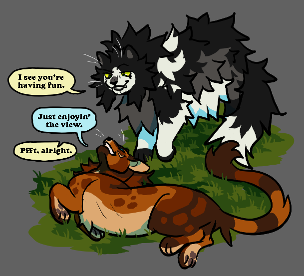 rossdoodlezzz's tweet photo. Sillies,, 
Been fighting art block, so have some goobers - Azure (brown w/ blue eyes) and Beetle (tuxedo w/ green eyes)

#originalcharacter #characterdesign #cat #feline #oc https://t.co/A2mNNvwphj