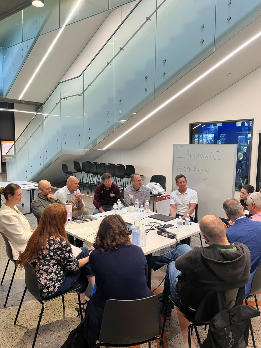 GPEC's tweet image. VP Mark Paratore &amp;amp; Sr. Dir. Zach Venvertloh joined Idealab AZ's Idea Day, which brought together entrepreneurs, investors &amp;amp; other partners for a day of collaboration, creativity &amp;amp; #startup innovation. @Idealab @Bill_Gross | #IdeaDay #Innovation #ASU #Idealab