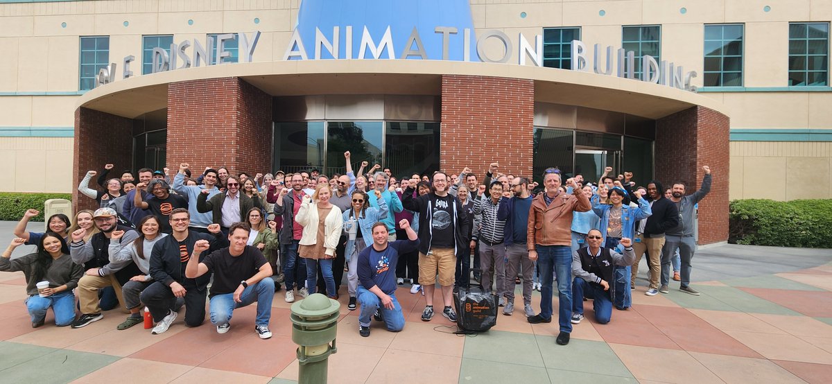 animationguild's tweet photo. The crew at Disney Feature participated in a solidarity break this week to show unity in person and remotely as they continue contract negotiations to get a fair deal. #UnionStrong #TAGTogether https://t.co/YilSix7Yrq