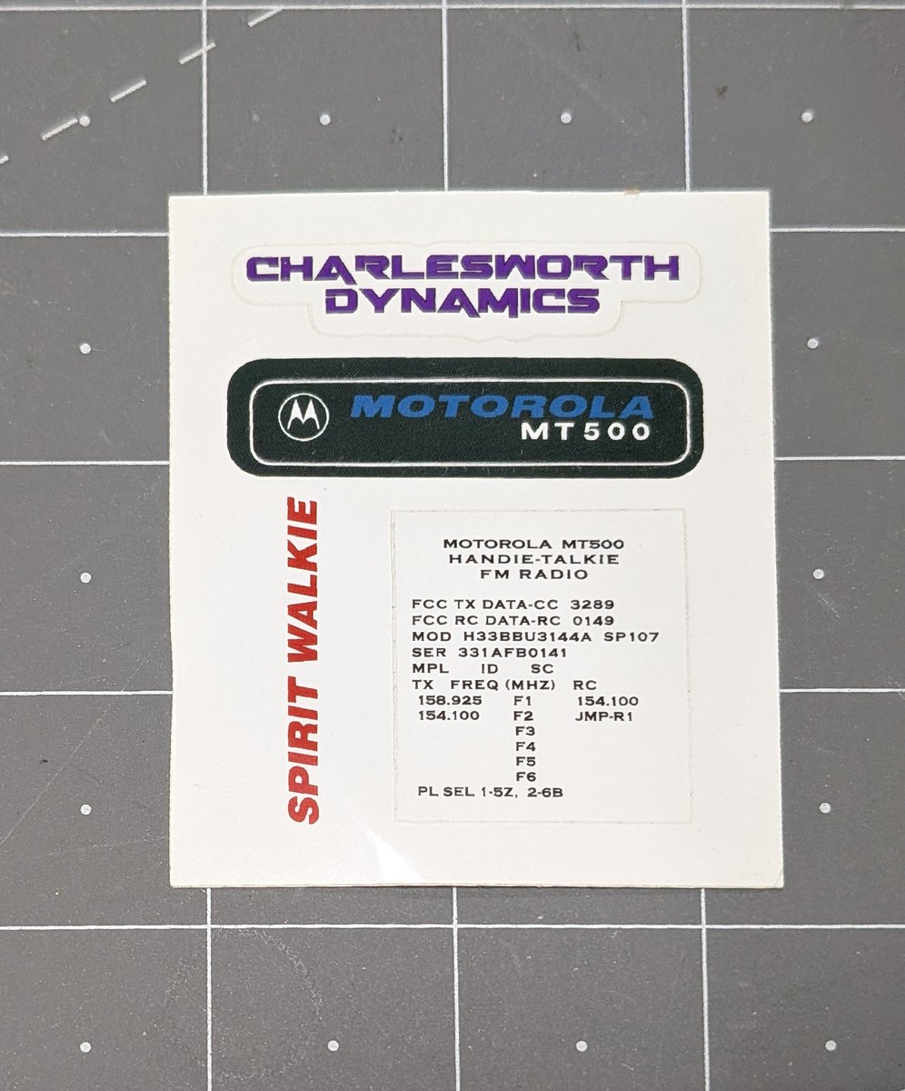 Sean - Charlesworth Dynamics (@cworthdynamics) on Twitter photo I made labels for the Spirit Halloween Ghostbusters Walkie. Front and back in glossy vinyl. Will NOT fit real Motorola MT500!
charlesworthdynamics.etsy.com
Also see my Walkie paint guide on <a href="/gbfans/">GBFans.com™</a> - gbfans.com/forum/viewtopi…
#Ghostbusters #SpiritHalloween #MT500 I made labels for the Spirit Halloween Ghostbusters Walkie. Front and back in glossy vinyl. Will NOT fit real Motorola MT500!
charlesworthdynamics.etsy.com
Also see my Walkie paint guide on <a href="/gbfans/">GBFans.com™</a> - gbfans.com/forum/viewtopi…
#Ghostbusters #SpiritHalloween #MT500